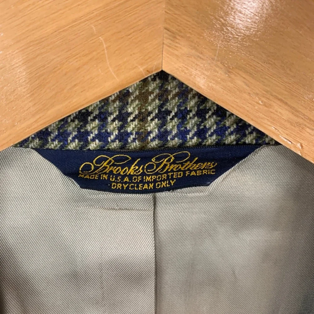 Brooks Brothers Men's 44 RG Glen Plaid Wool Blend Sport Coat Blazer Jacket USA